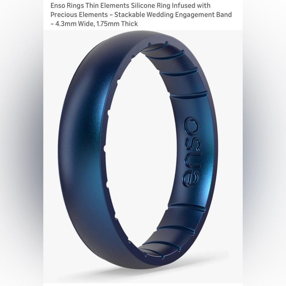 Thin Elements Silicone Ring Blue Size 10